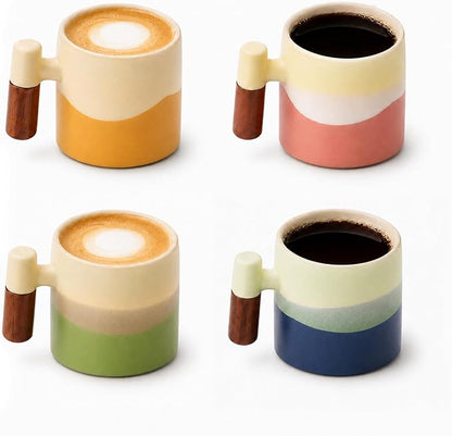 2.5oz Ceramic Espresso Cups, Earthy Colors | Porcelain Espresso Shot Cups Set by Renewrevital