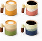 2.5oz Ceramic Espresso Cups, Earthy Colors | Porcelain Espresso Shot Cups Set by Renewrevital