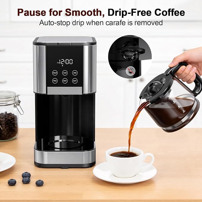 10 Cup Coffee Maker Programmable, Adjustable Brew Strength, Pause & Serve | - Image 6