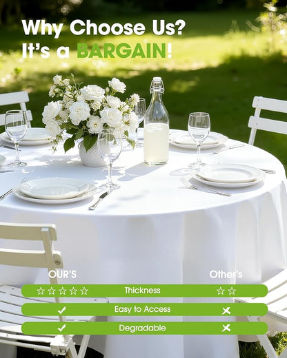 Pureegg Plastic Table Cloth Disposable 12 Pack, Decorative Tablecloths - Image 6