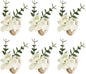 Handmade Floral Napkin Rings, Hydrangea & Eucalyptus Leaf Spring Decoration by Unknown