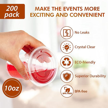 Lilymicky 200 Sets 10 oz Clear Plastic Cups - Image 2