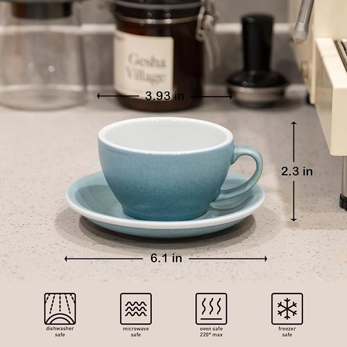 Loveramics Matt Cappuccino Cup, 8 oz Ceramic Latte Art Mug - Image 5