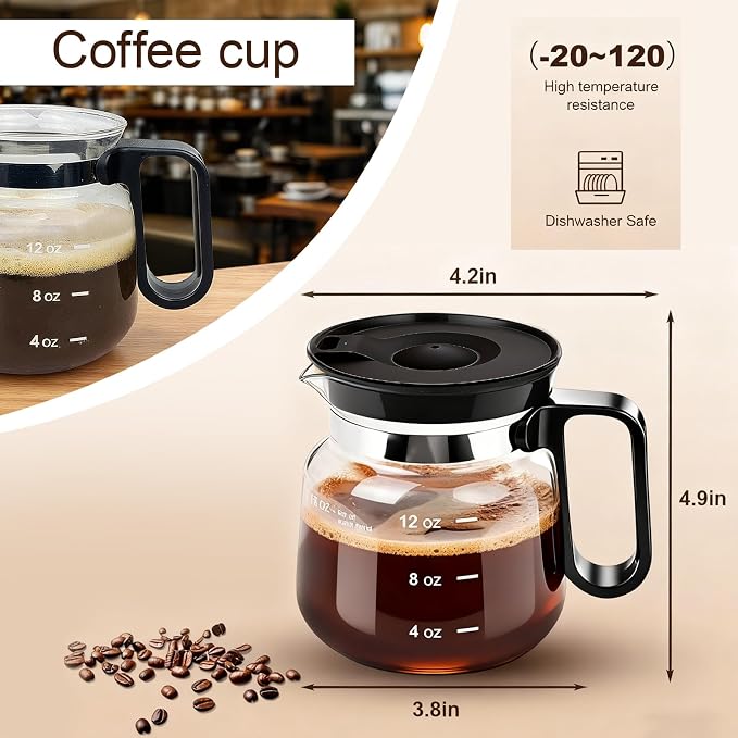 16 oz Clear Glass Coffee Pot Mug - Image 7