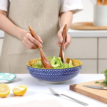 Selamica 9.5" Serving Bowls, 60 OZ Large Salad Bowls Set of 3 - Image 2