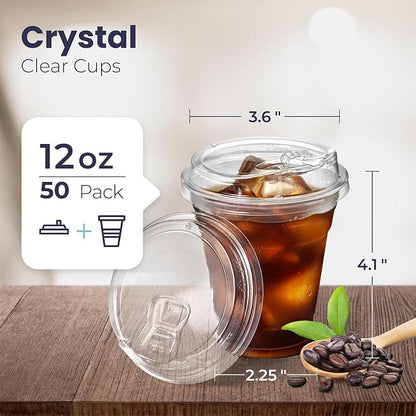 Fit Meal Prep 50 Pack 12 oz Clear Plastic Cups - Image 2