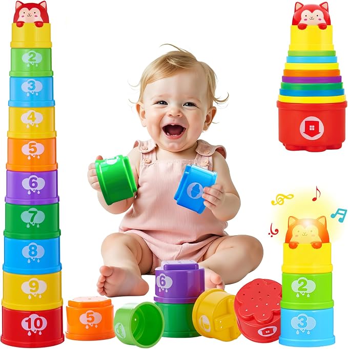 WEEJOYGAM Baby Stacking Cups for Toddlers 1-3 Babies 12-18 Months, Nesting by WEEJOYGAM