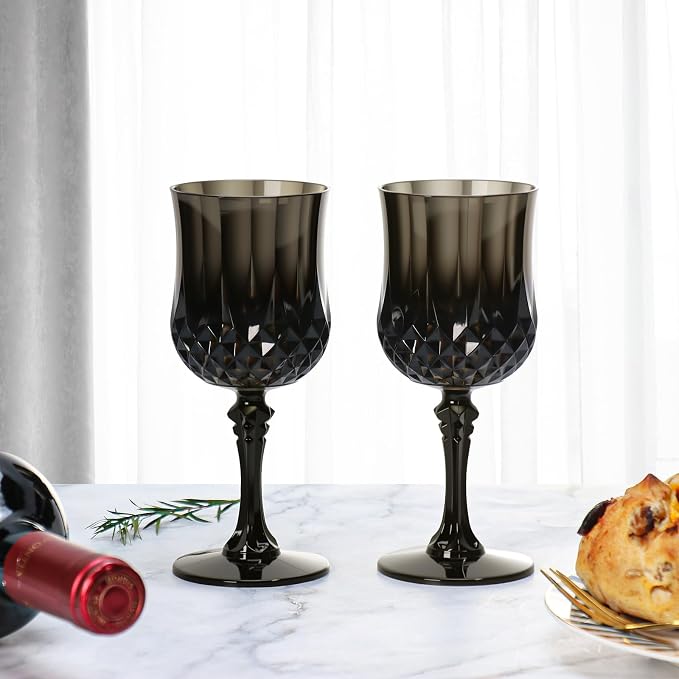 XUWAIDSGN 7oz Plastic Vintage Wine Glasses Drinking Glasses Unbreakable Wedding - Image 4