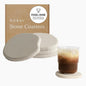 Dorai Home Stone Coaster Set – 4 Absorbent Diatomite Coasters for Instant Drying, Modern Design, Sandstone