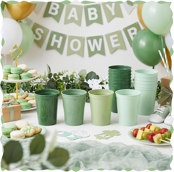 Yungyan 24 Pcs Reusable Plastic Cups 16 Oz Baby Shower Cups - Image 4
