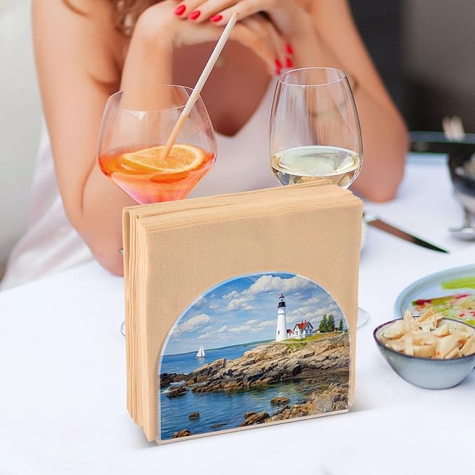 Napkin Holder, Lighthouse on Beach Napkin Holder - Image 6
