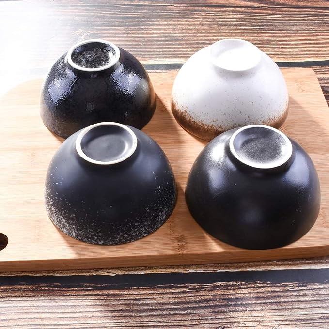 Japanese Style Rice Bowl Set of 4, Creative Ceramic Small Bowls, Reactive Kiln - Image 5