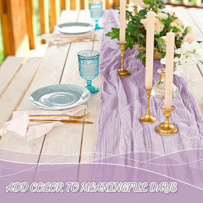 2 Pack Cheesecloth Table Runner, 120 Inch Lavender Purple Table Runner | 10 Ft - Image 5