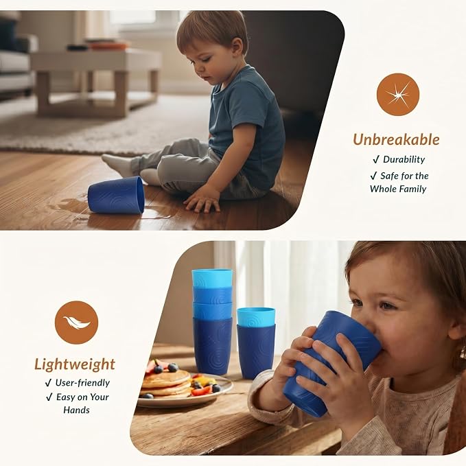 Homienly Cup Sets for Kitchen 12oz Wheat Straw Cups Unbreakable Drinking Cups - Image 5