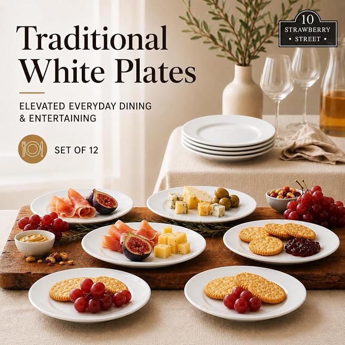10 Strawberry Street 6" Catering Round Appetizer Plate - Image 4
