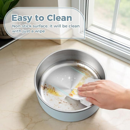 WENBOKMIN Dog Bowl, Stainless Steel Food and Water Bowl, Light Grey | Non Slip - Image 5