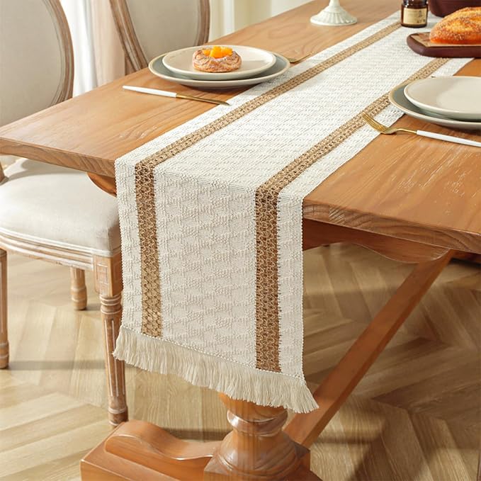 Boho Table Runner for House Decor 132 Inches Long Farmhouse Macrame Table - Image 4