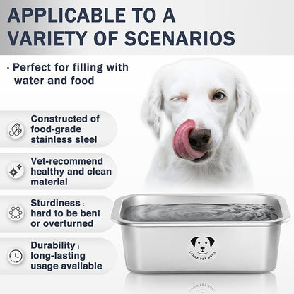 Stainless Steel Dog Bowls for Large Dogs, High Capacity Metal Dog Food Bowls - Image 2