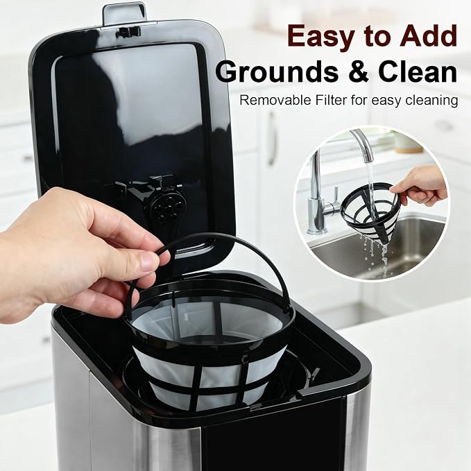 10 Cup Coffee Maker Programmable, Adjustable Brew Strength, Pause & Serve | - Image 7