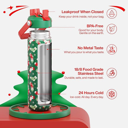 ENCOOL Christmas Insulated Water Bottle - Image 4