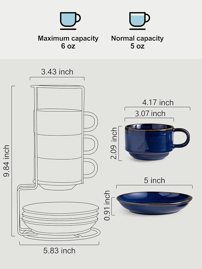 Gomakren 6oz Cappuccino Cups Set of 4 - Image 2
