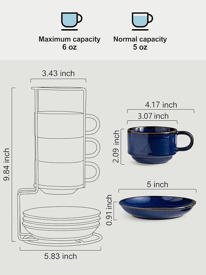 Gomakren 6oz Cappuccino Cups Set of 4 - Image 2