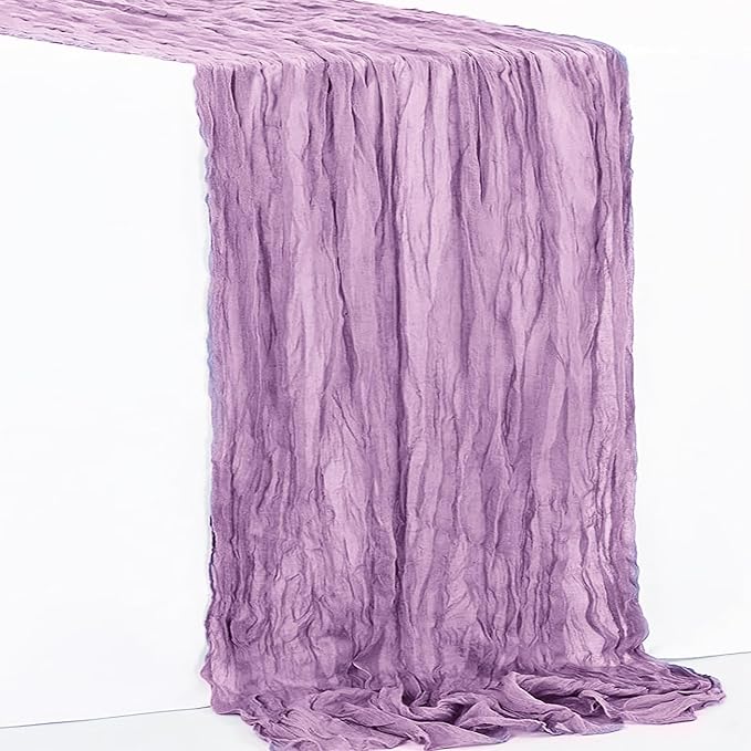 1 Pack Lilac Cheesecloth Table Runner 35x120 Inch 10Ft Rustic Gauze Cheese - Image 7