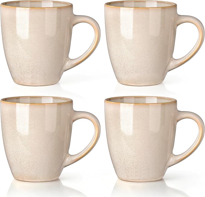 GBhome 12OZ Coffee Mugs Set of 4, Stoneware Coffee Mugs Set, Dishwasher & by GBhome