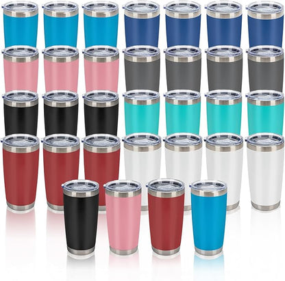 IEOVIEE 32 Pack 20oz Stainless Steel Insulated Bulk Tumblers by IEVOIEE