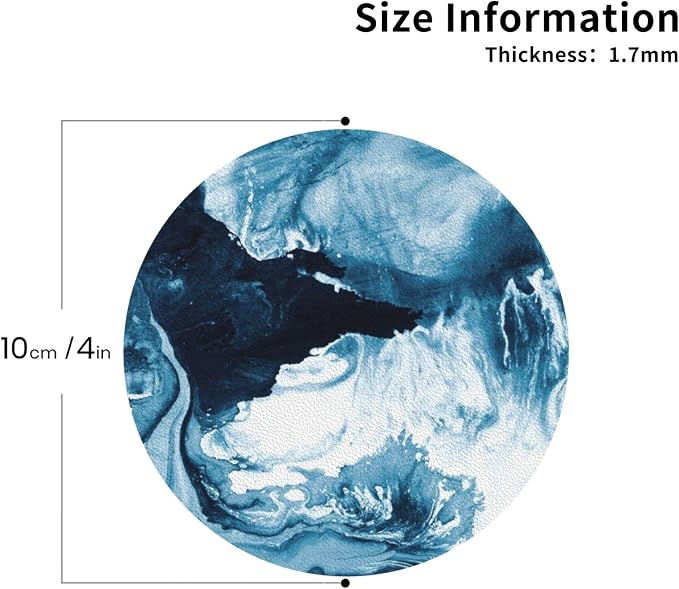 Blue Ocean Marble Coasters Set of 6 Coasters - Image 3