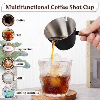 Amrules Espresso Cup, 6.8 oz/200 ml Stainless Steel Coffee Shot Measuring Cup - Image 6