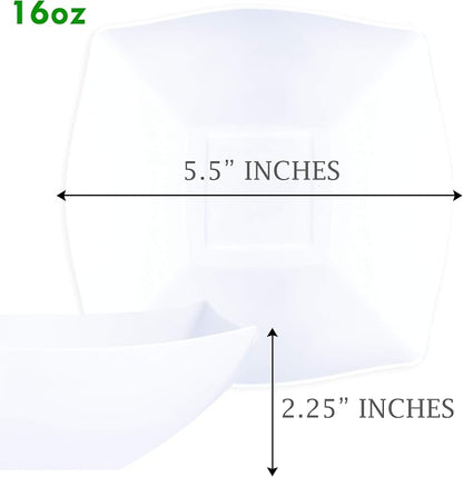 PLASTICPRO Disposable Square Serving Bowls, Party Snack or Salad Bowl, Plastic - Image 2
