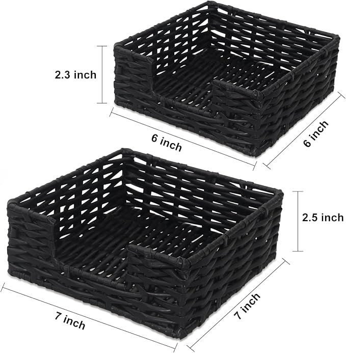 2 Pack Square Napkin Holder Rattan Napkin Holders - Image 2