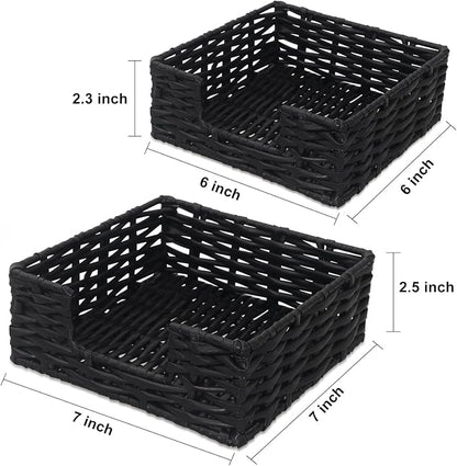 2 Pack Square Napkin Holder Rattan Napkin Holders - Image 2