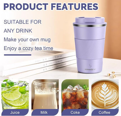 MOMSIV 12oz Travel Coffee Mug, Insulated Coffee Cup - Image 4