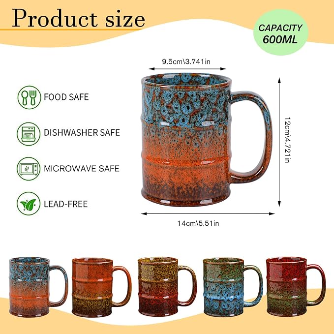 Coffee Mug, 20 Oz Coffee Cups Ceramic Tea Cup Large Coffee Mug - Image 2