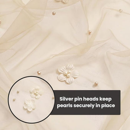 Artoid Mode Flower Pearl Peach Gauze Table Runner 10FT, Seasonal Sheer Dining - Image 6