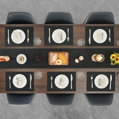 Myir JUN Black Table Runner Home Decor Dining Table Runners | Vinyl Table - Image 9