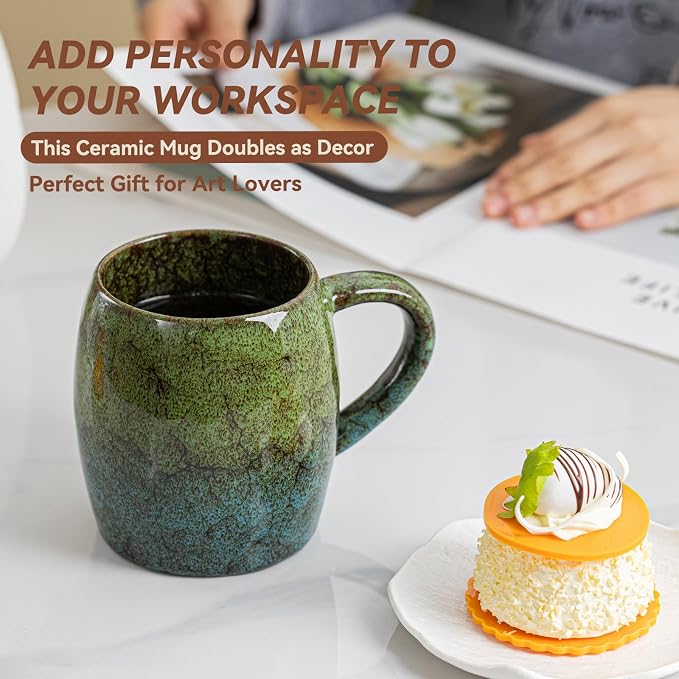 Handmade 22oz Ceramic Coffee Mug, Ergonomic Large Handle, Ideal Gift - Image 3