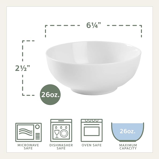 Everyday White Set of 4 Soup Cereal Bowls, 26 oz. - Image 3