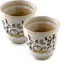 Japanese Tea Cups Handleless Coffee Mugs Owl Design 6.4 oz Set of 2 | MIno by ProductofGifuJapan