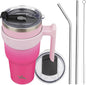 Konokyo 40 oz Tumbler with Handle and Straw, Insulated Travel Mug | Cherry; by Konokyo