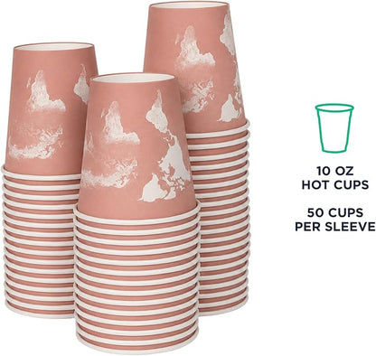 ECO PRODUCTS Compostable Disposable World Art 10oz Coffee Cups, Renewable Hot - Image 2