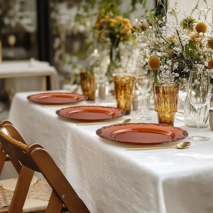 U-QE 100PCS Amber Plastic Plates - Image 9