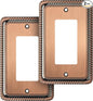 Henne Bery Rope Edge Decorative Wall Plate Switch Plate Outlet Cover (Single Decorator, 2 Pack, Antique Copper)