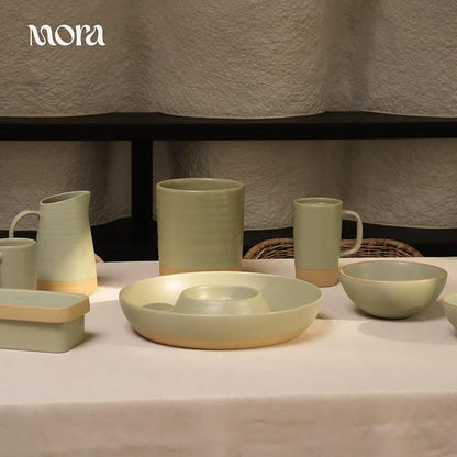 MORA Ceramic Chips and Dip Serving Tray: Large Divided Party Bowl Set - Image 8