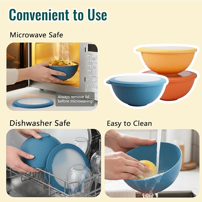 Wheat Straw Bowls 40 OZ, Unbreakable Salad Container - Image 4
