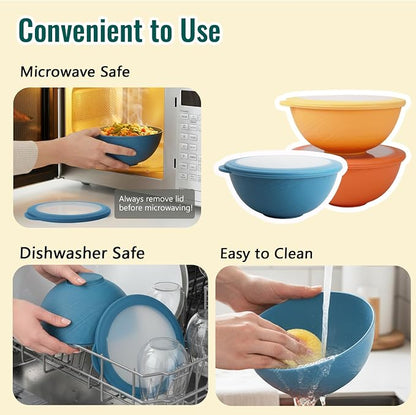 Wheat Straw Bowls 40 OZ, Unbreakable Salad Container - Image 4