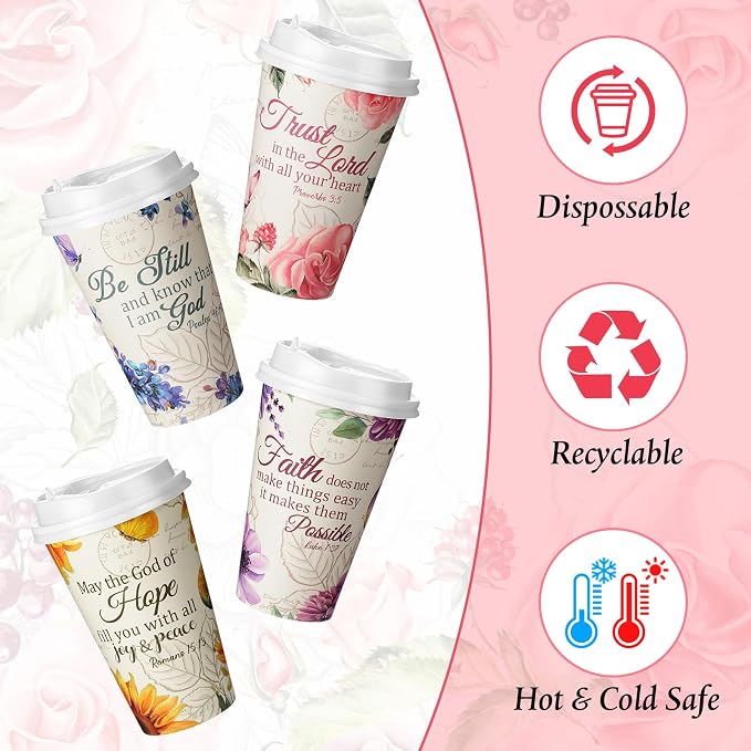Dandat 100 Pcs Christian Disposable Coffee Cups - Image 3