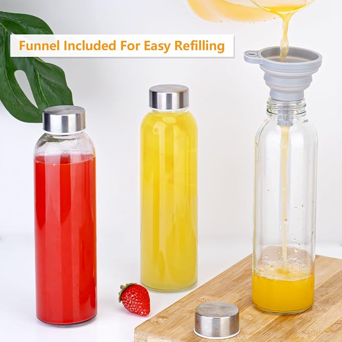 Zukro 18 oz Glass Water Bottles - Image 6